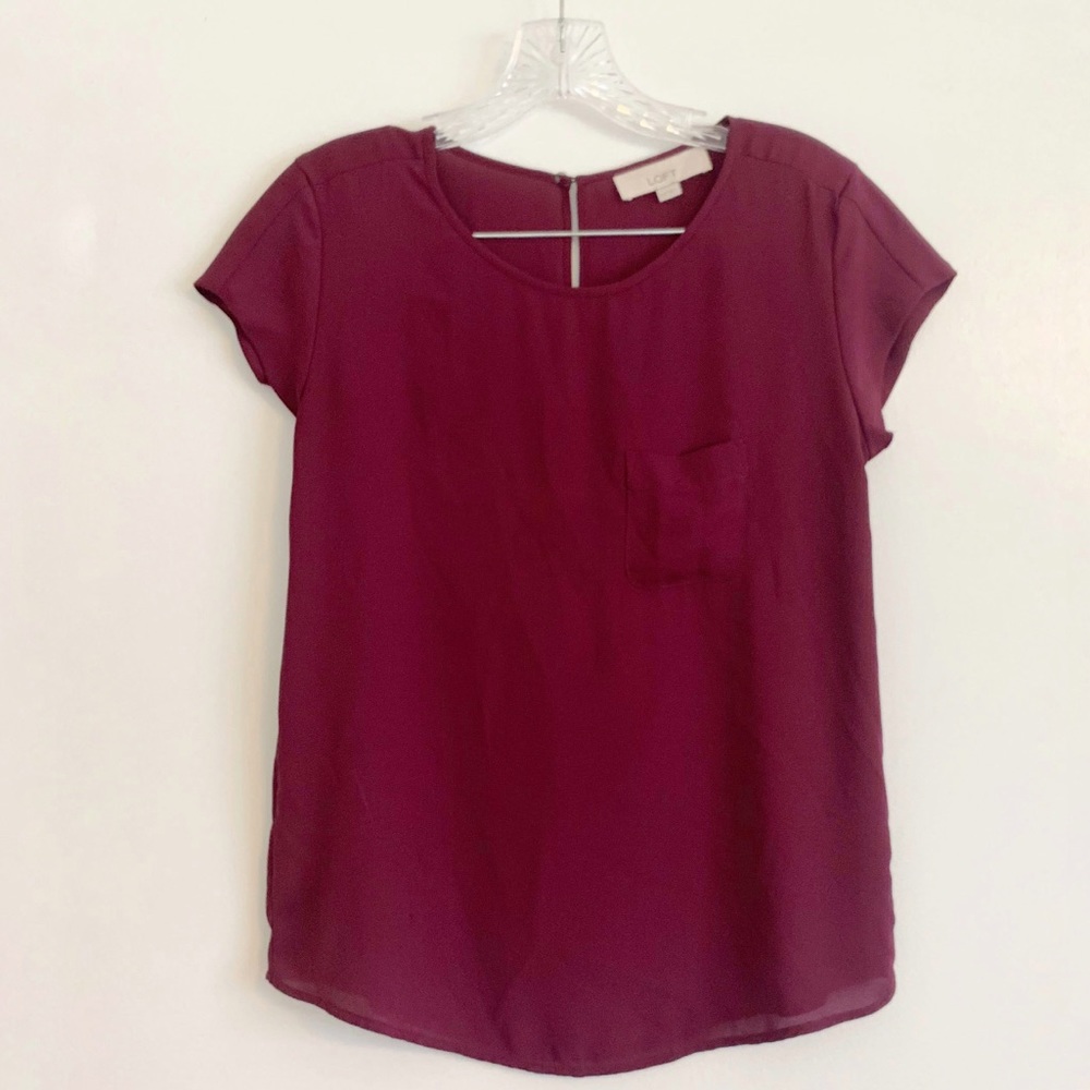Ann Taylor LOFT Burgundy Blouse